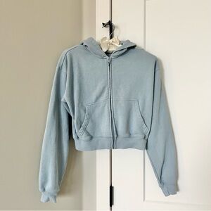 Blue TNA Airy Fleece zip up hoodie